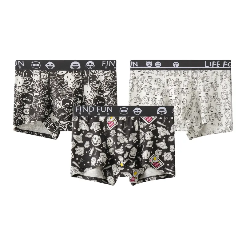 Qiao Ni Tong Underpants Men's 3 Pack-4