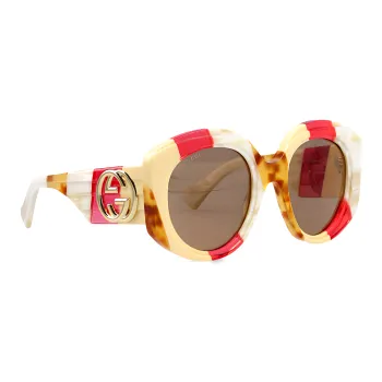 GUCCI Logo Plaque Oversized Frame Sunglasses