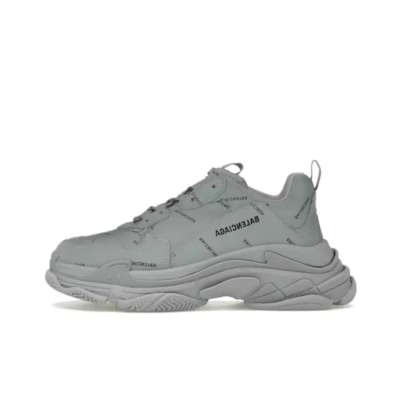 Balenciaga Triple S Low Top Casual Shoes Men's Gray-0