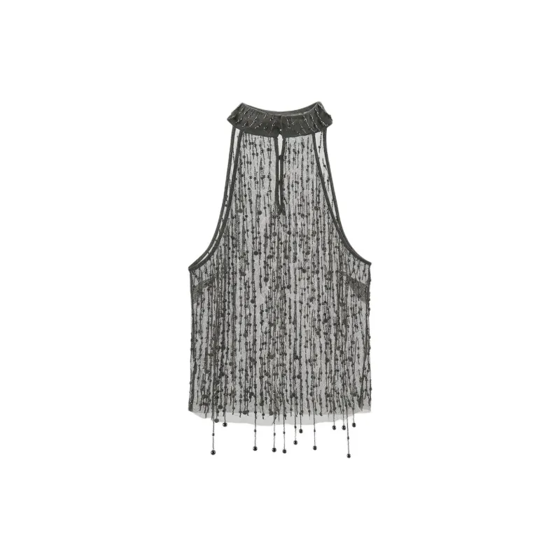 ZARA Tank Tops Women's Silver-1
