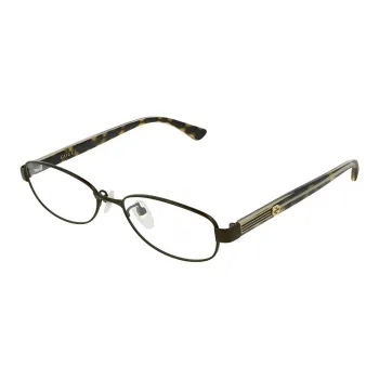 GUCCI Titanium Irregular Shape Optical Frame Women's Black