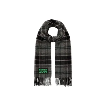 GANNI Sheep Wool Knit Scarves Unisex Black