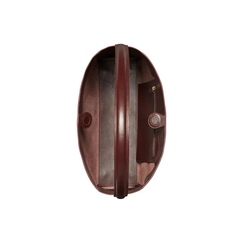 INES DE LA FRESSANGE Calfskin Handbag, Shoulder Bag Tubas Women's Burgundy-1