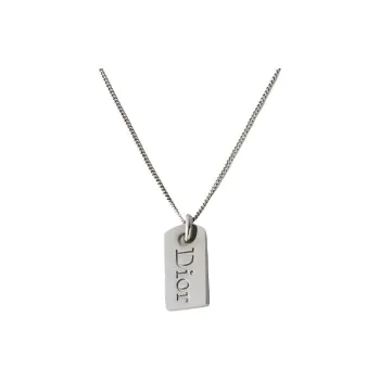 DIOR Metal Necklaces Unisex Silver