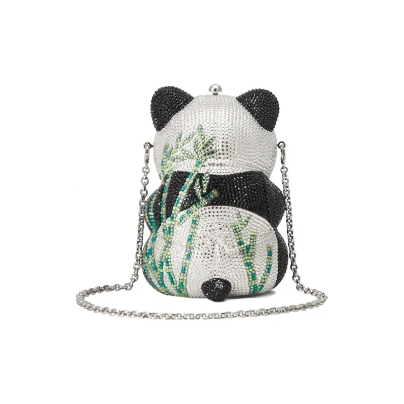 GUCCI JDITH LEIBER Collaboration Crystal Clutch Bag Over The Shoulder Women's White/Black-2