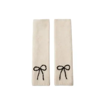 ZARA Acrylic Polyester Wool Alpaca Polyamide Elastane Gloves Women's White