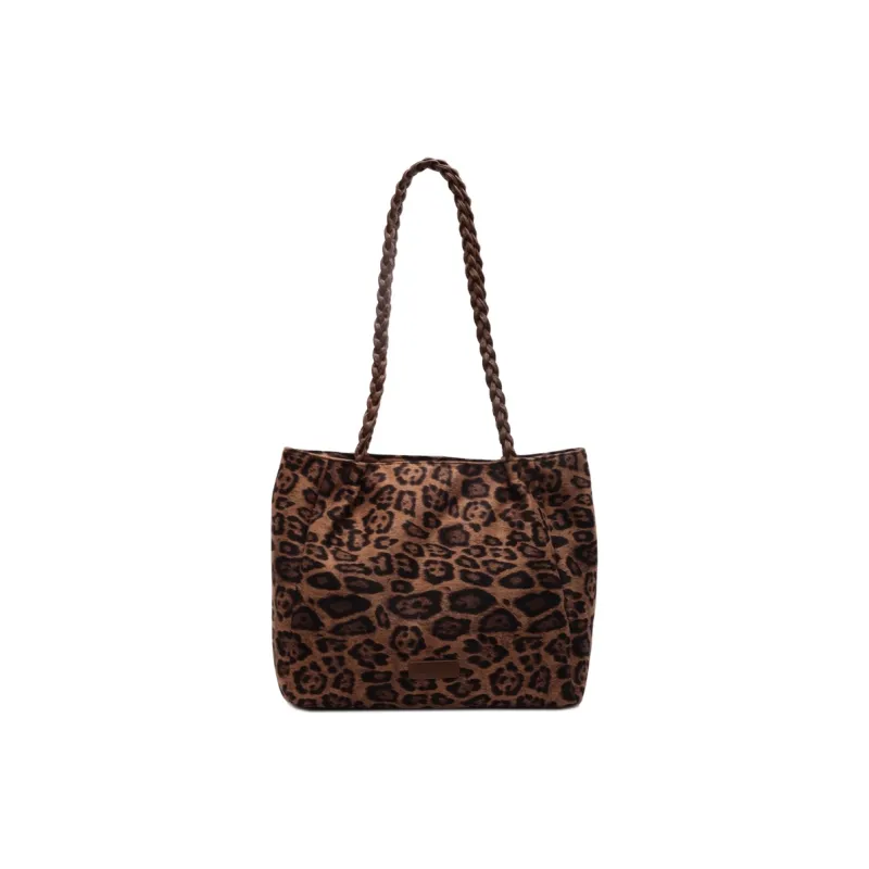 Yalu Suede Tote Bag, Shopping Bag, Crossbody Bag, Shoulder Bag Women's Black/Brown-0