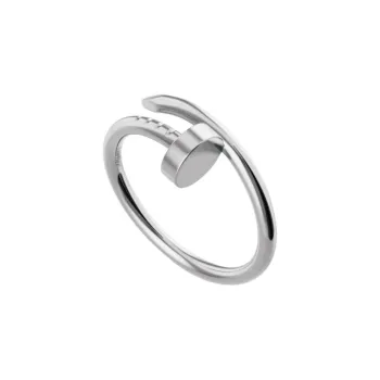 CARTIER 18K White Gold Rings Unisex Silver