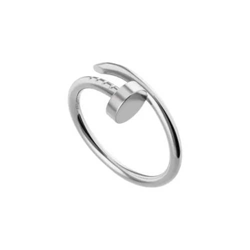 CARTIER 18K White Gold Rings Unisex Silver