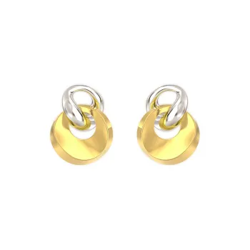 Mistova JEWELRY Copper Hoop Earrings With Chain Ring Women's