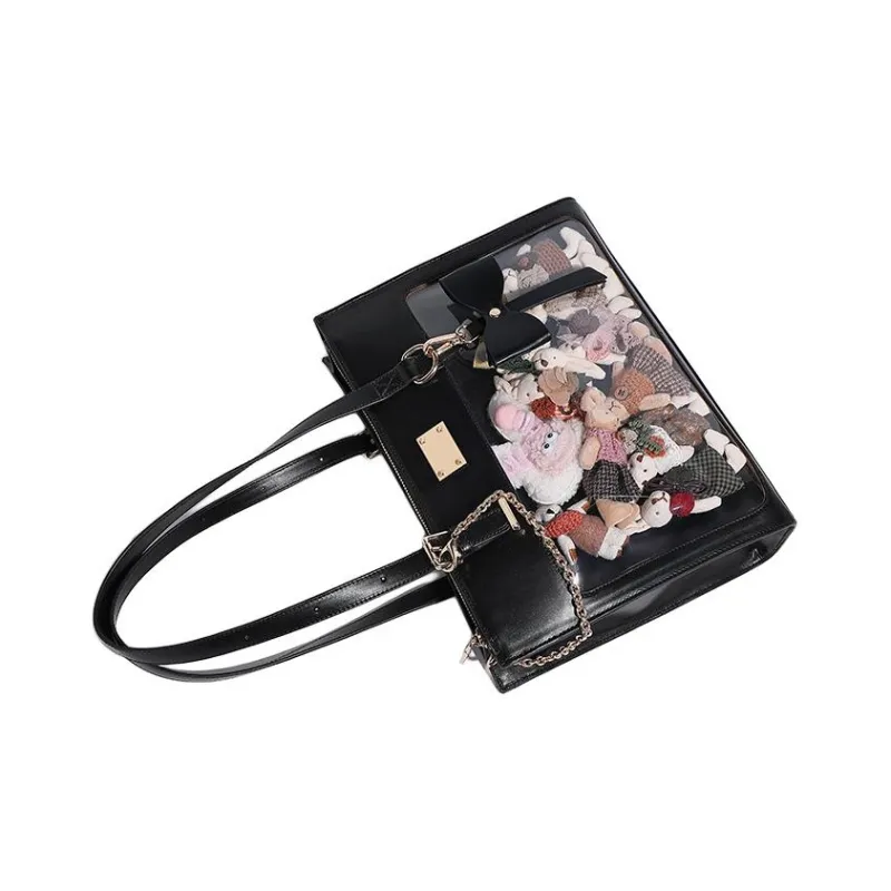 H YXIANG Microfiber Synthetic Leather Shoulder Bag Women's Pink/Coffee/Ecru Black-9