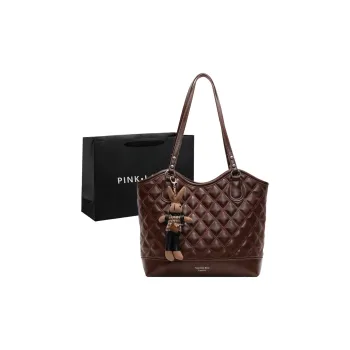 PINK·LAND PU Shoulder Bag Tote Shoulder Bag Women's Brown/Coffee/Black/Burgundy