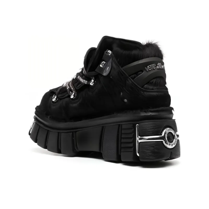 Vetements High-Top Skateboard Shoes Men's Black-3