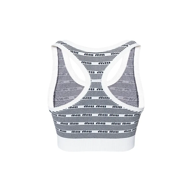 MIU MIU Tank Tops Women's Black/White-1
