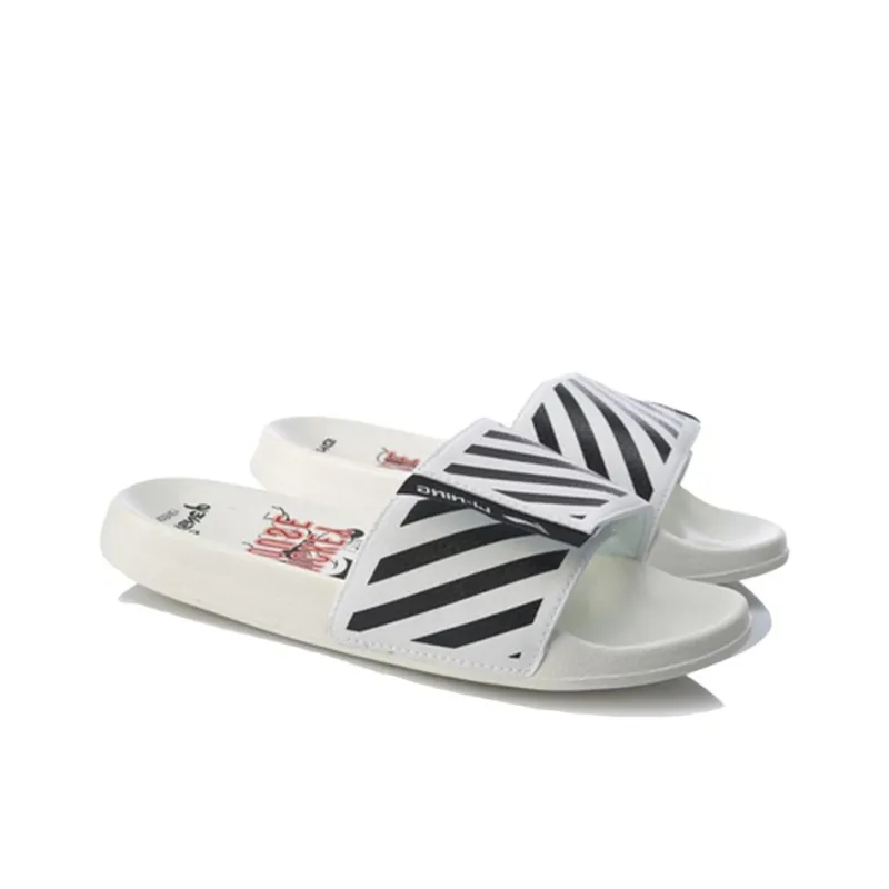 Disney x LiNing Quiet Slide Slippers Women's White Black-3