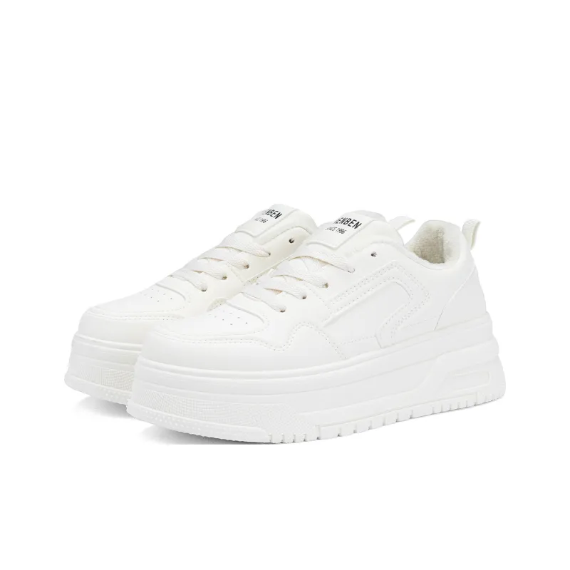 RENBEN Warm Height Increasing Low Top Skateboard Shoes Women's-2
