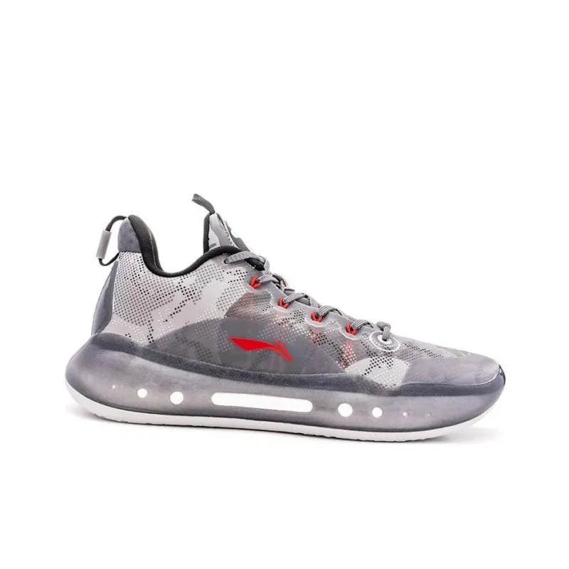 Aape x LiNing YuShuai 14 Boom Low Cushioning Wear Resistant Low Top Basketball Shoes Men's Haze Gray-3