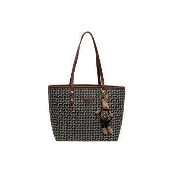 Yalu Plaid Cloth Shoulder Bag Regular Women's Coffee/Black