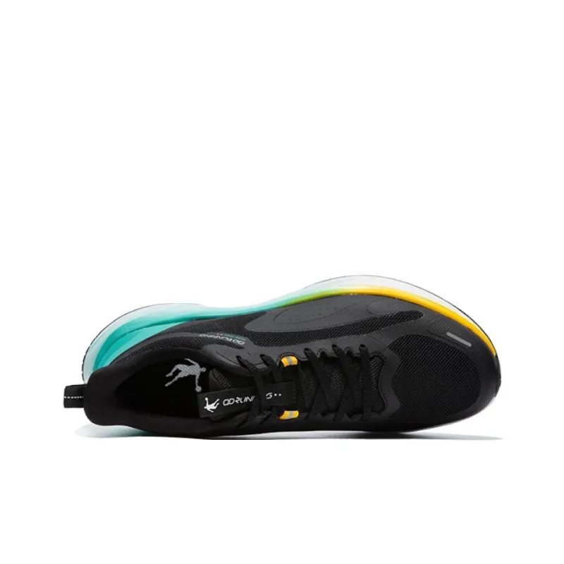QIAODAN Light Speed 4.0 Running Shoes Men Low Top Black/Atomic Green-2