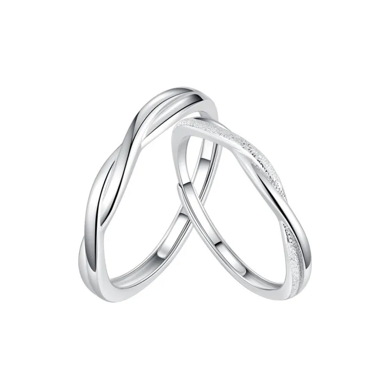 DONGFANGJIE 999 Fine Silver Sterling Silver Ring Unisex Gift Box Set-0