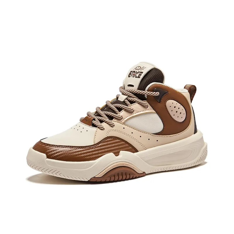 Erke DynaSky 2.0 Lightweight Anti-Slip High-Top Skateboard Shoes Men's Egg Cream Gray Oat-2
