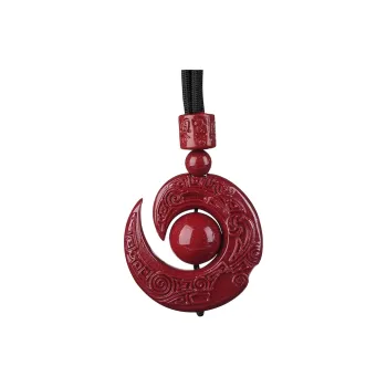 Cuiya Golden Building Reconstructed Cinnabar Necklaces Unisex