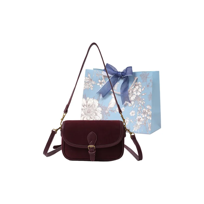 REDOO Suede Shoulder Bag Regular Women's Brown/Coffee/Burgundy/Black-10