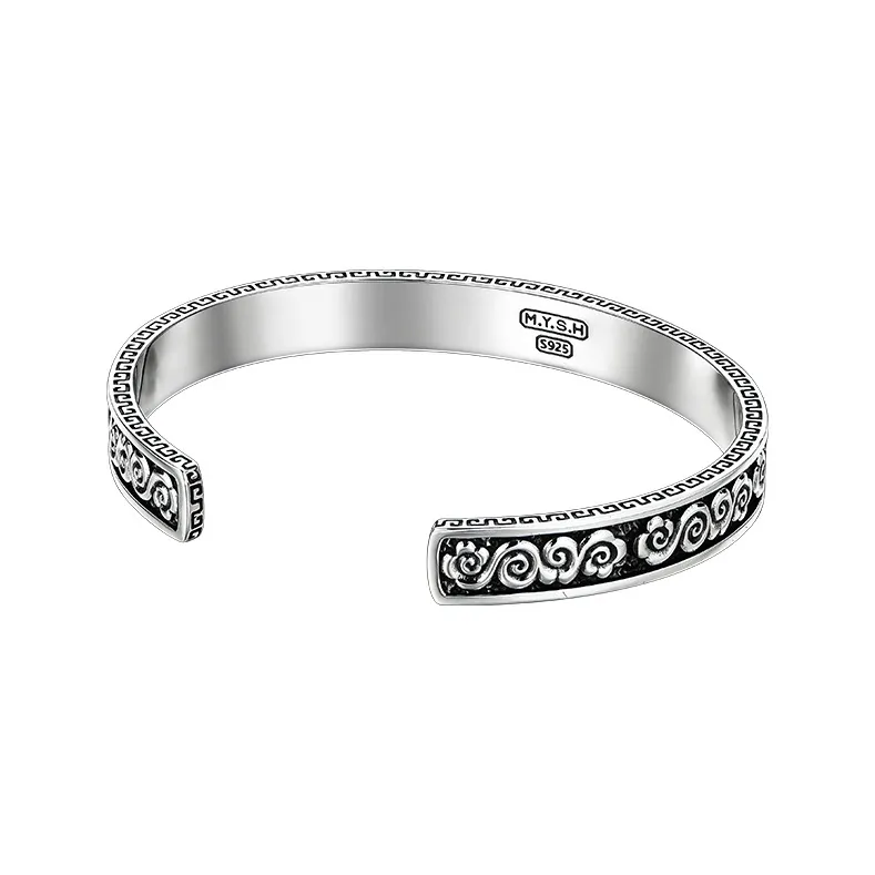 MYSH 925 Sterling Silver Bangles Men's-2
