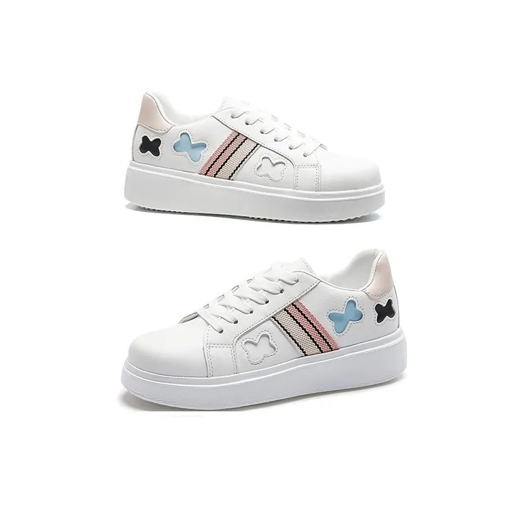 MCKP Slip Resistant Low Top Skateboard Shoes Women's White-4