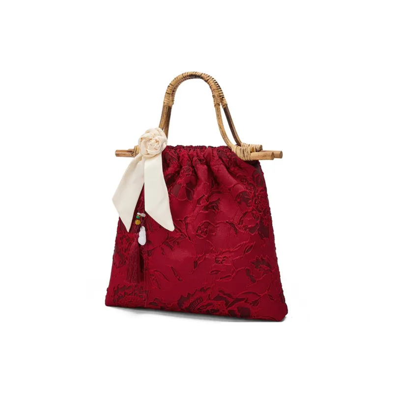 ST&SAT Fabric Handbag Regular Women's Red-6