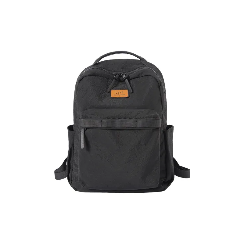 LEFF Recyclable Parachute Fabric Backpack Large Size Unisex Dark Gray/Classic Black/Rock Grass Green/White Cap Gray-3
