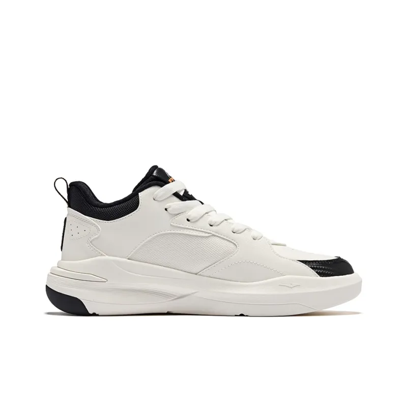 Erke Dominance 2 Wear Resistant Slip Resistant High Top Casual Shoes Men's White Black Beige-1