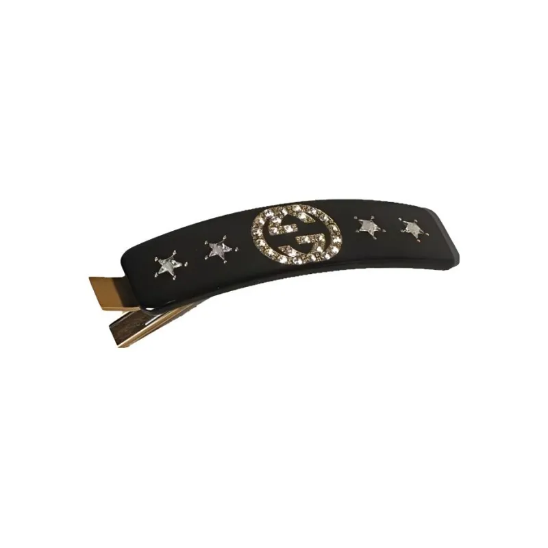 GUCCI Crystal embellished Double G Logo Hairclip-2