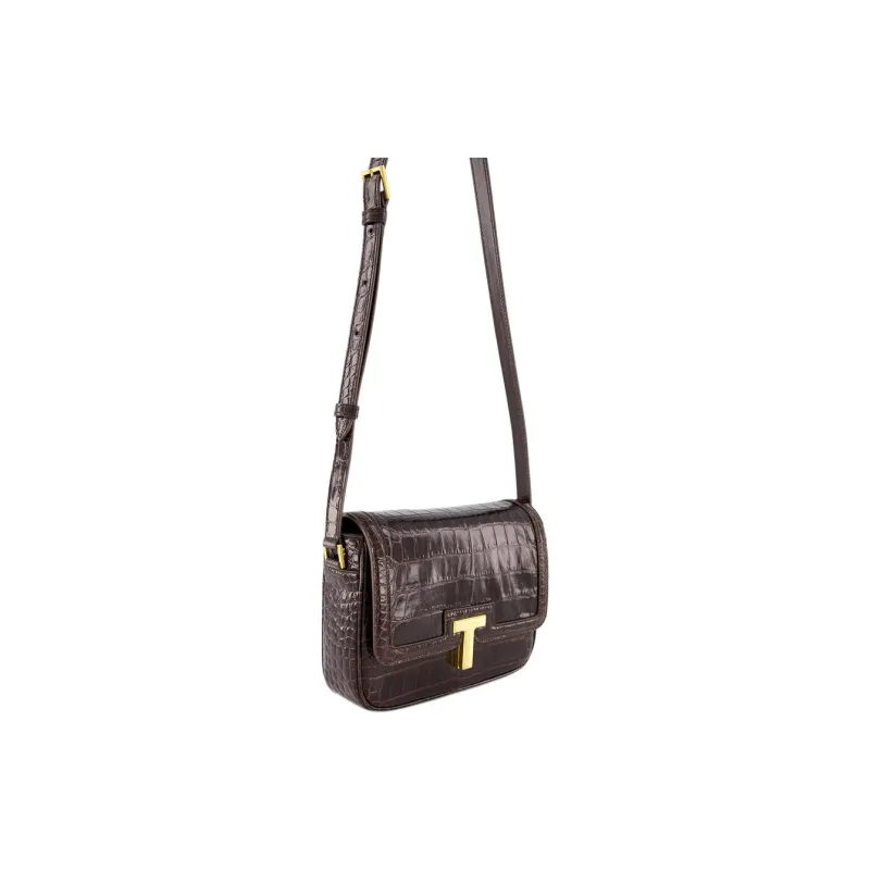 TOM FORD T Logo Embossed Crossbody Bag-2