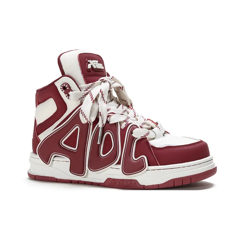 ADCDAVINCI Time Wheel Series Height Increasing Slip Resistant High Top Skateboard Shoes Unisex Red-2