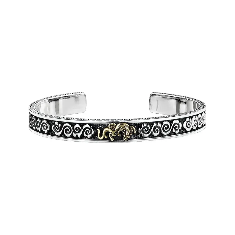 MYSH 925 Sterling Silver Bangles Men's-0