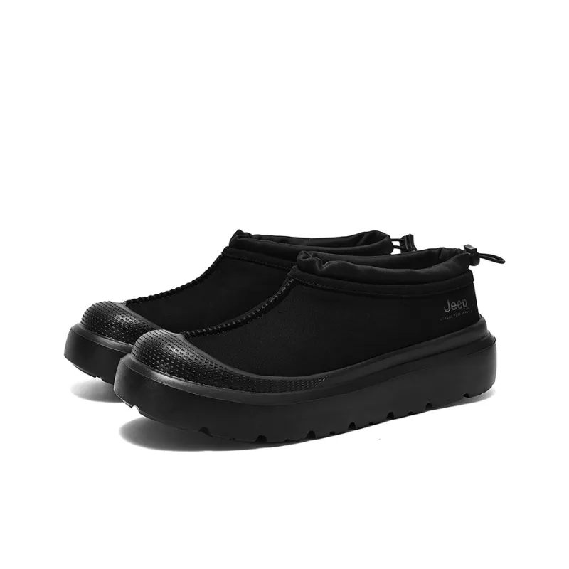 Jeep Anti Slip Wear Resistant Waterproof Breathable Lightweight Warm Coverage Low Top Casual Shoes Unisex Black-2