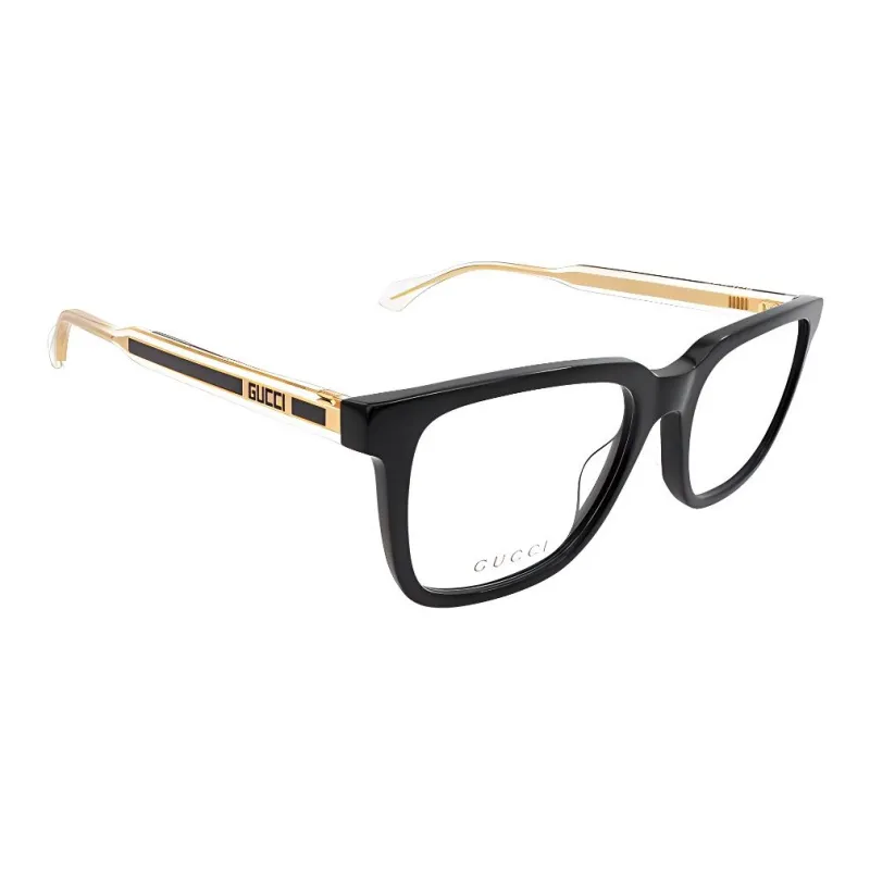 GUCCI Acetate Square Eyeglass Frames Men's Gold-1