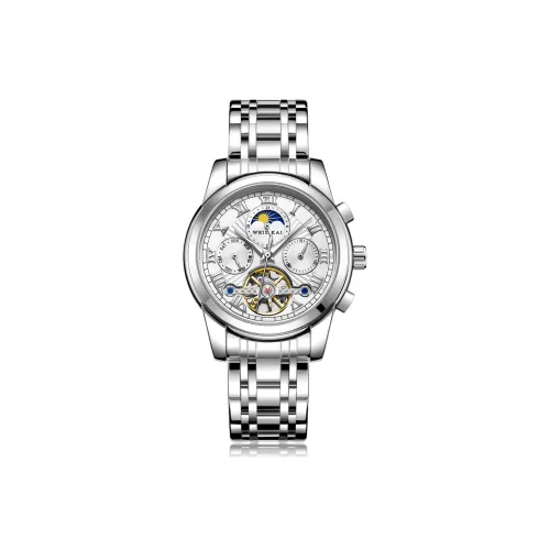 WSK Mechanical Movement Steel Strap Women's Watch White Dial