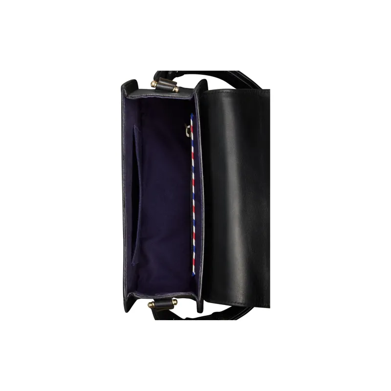 INES DE LA FRESSANGE Cow Leather Messenger Bag, Crossbody Bag, Shoulder Bag Women's Black-3