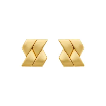 VERSACE Bind Greca Logo Engraved Earrings