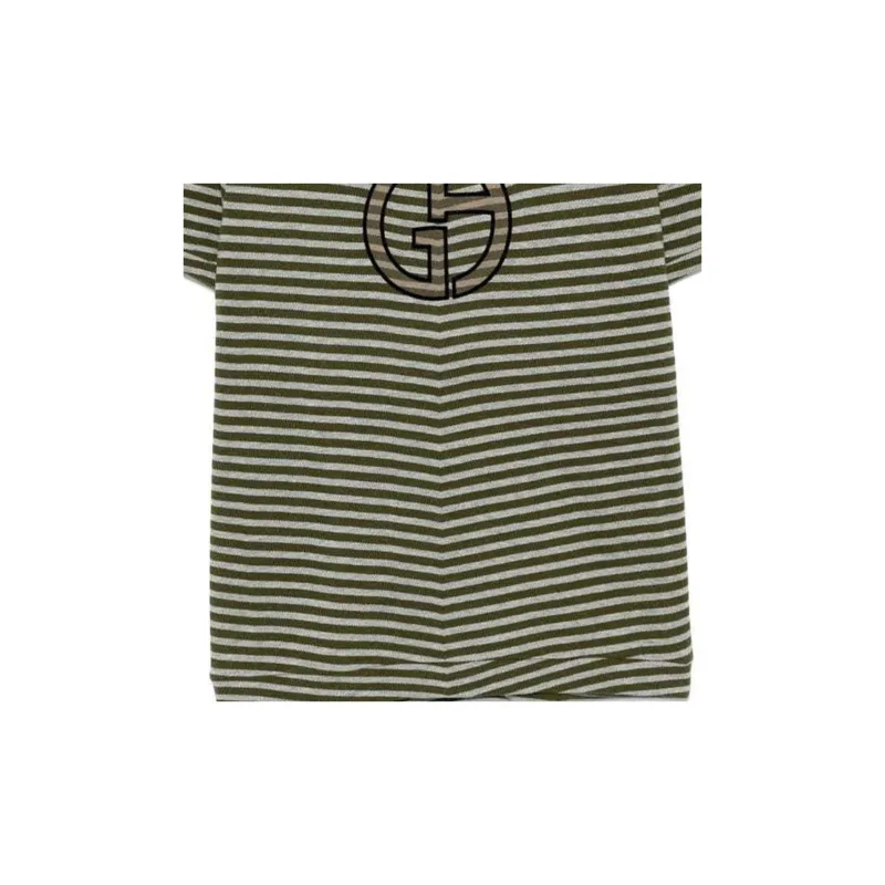GIORGIO ARMANI Chevron Jacquard Stretch Viscose Crew neck T shirt-4