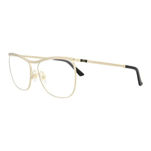 GUCCI Metal Aviator Eyeglass Frames Women's Gold