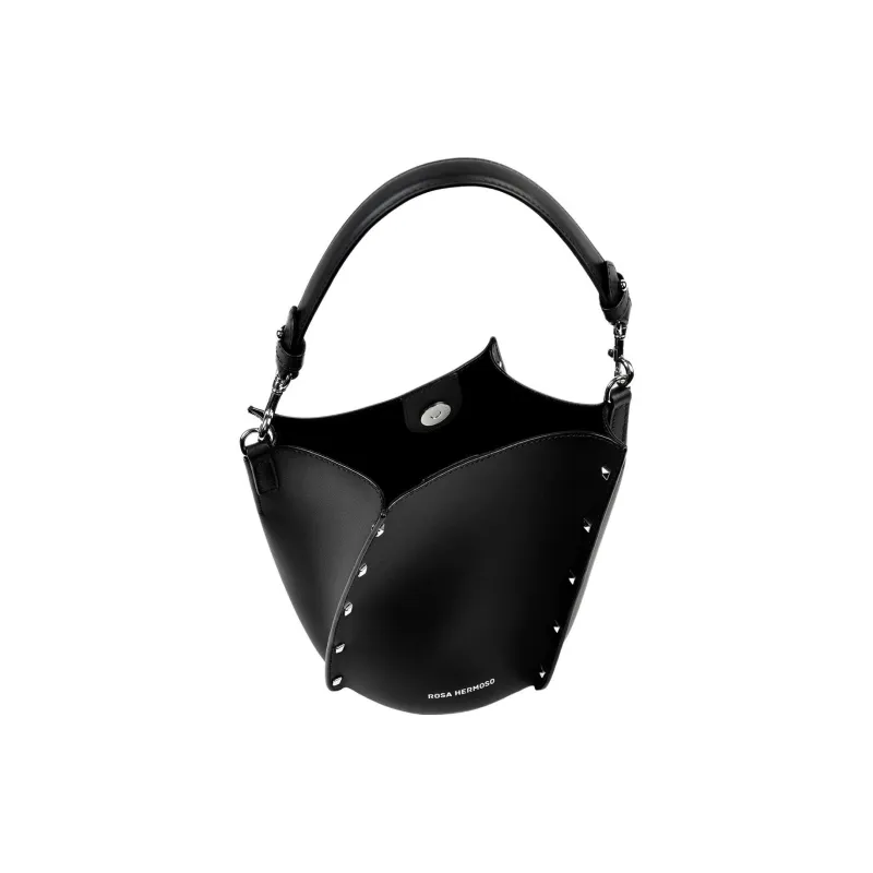 ROSA HERMOSO Top Grain Cow Leather One Shoulder Handbags Regular Unisex Black-1