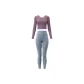 Berry Purple Long-Sleeved+Gray Lake Blue Pants