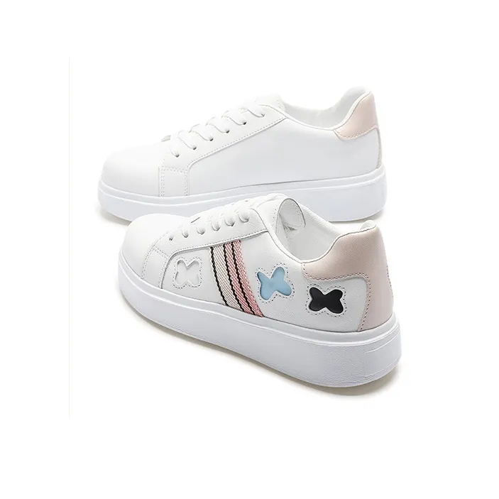 MCKP Slip Resistant Low Top Skateboard Shoes Women's White-1