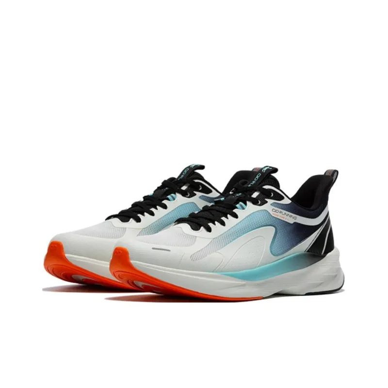QIAODAN Light Speed 4.0 Cushioning Breathable Low Top Q KUNGFU LIGHT Casual Running Shoes Men's White Blue-1