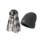 [Premium, Luxury Thermal Two-Piece Set]Gray Scarf+Gray Knitted Hat