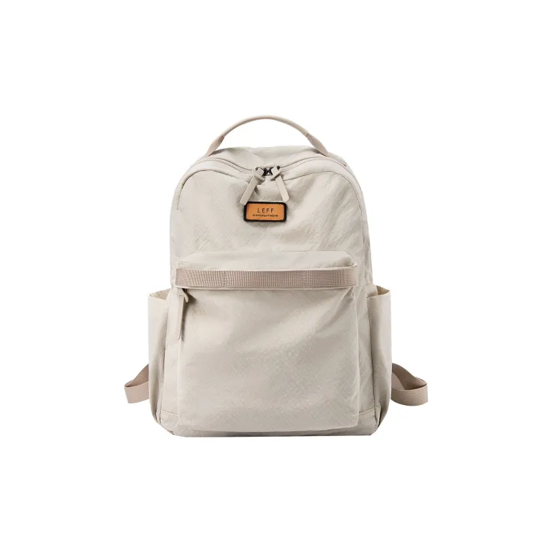 LEFF Recyclable Parachute Fabric Backpack Large Size Unisex Dark Gray/Classic Black/Rock Grass Green/White Cap Gray-9