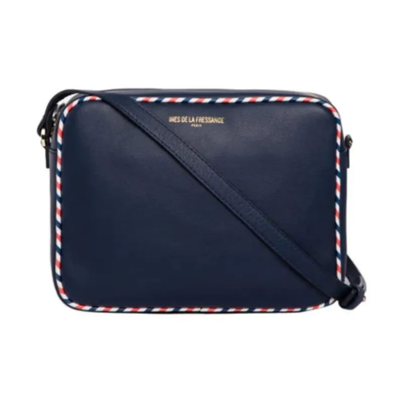 INES DE LA FRESSANGE Calfskin Shoulder Bag Women's Blue-0